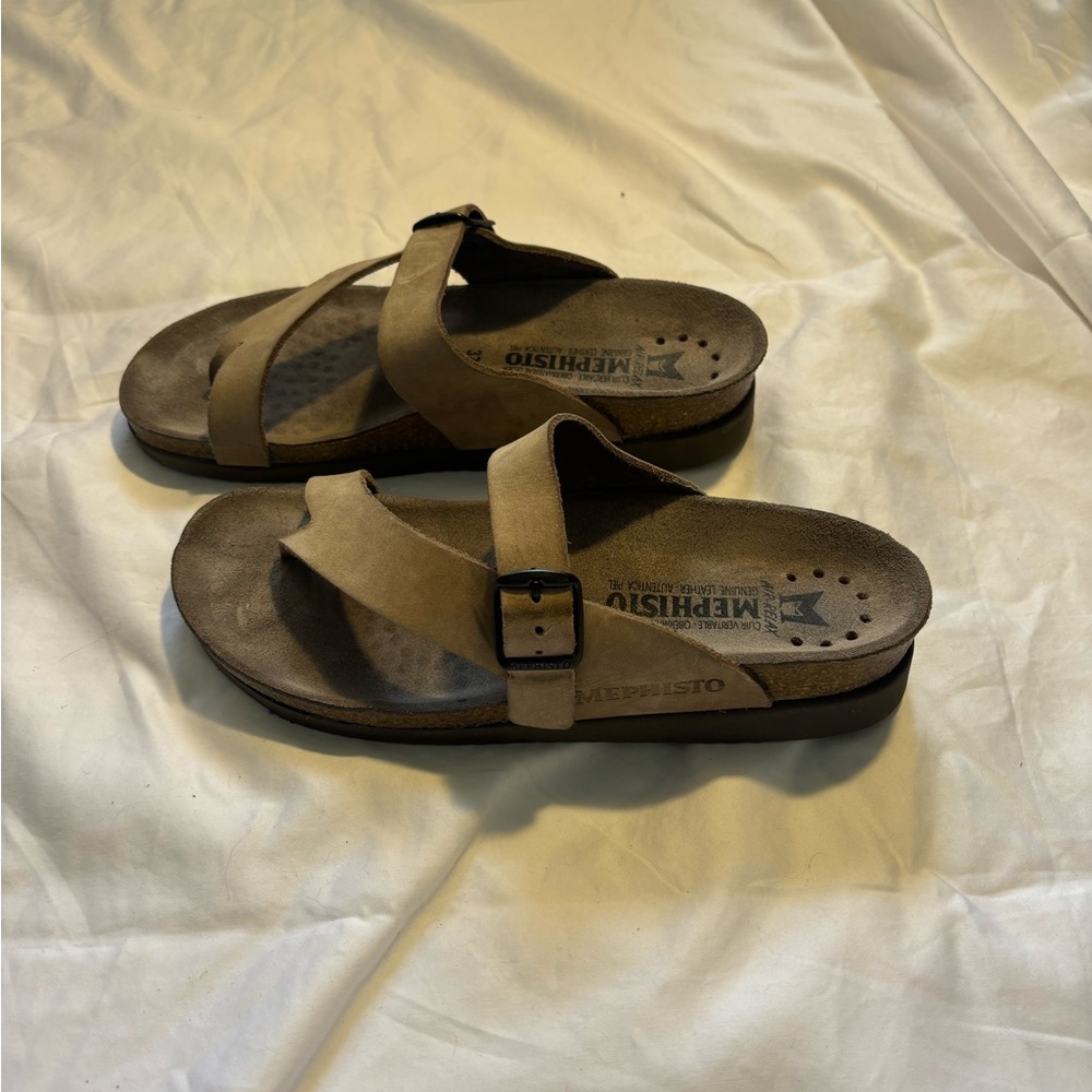 Mephisto Tan Brown Sandals Comfort Adjustable Straps